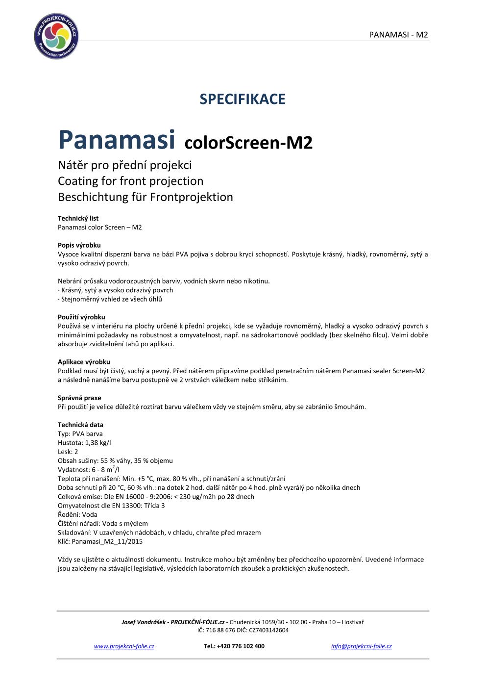 Panamasi M-2 - projekční nátěr